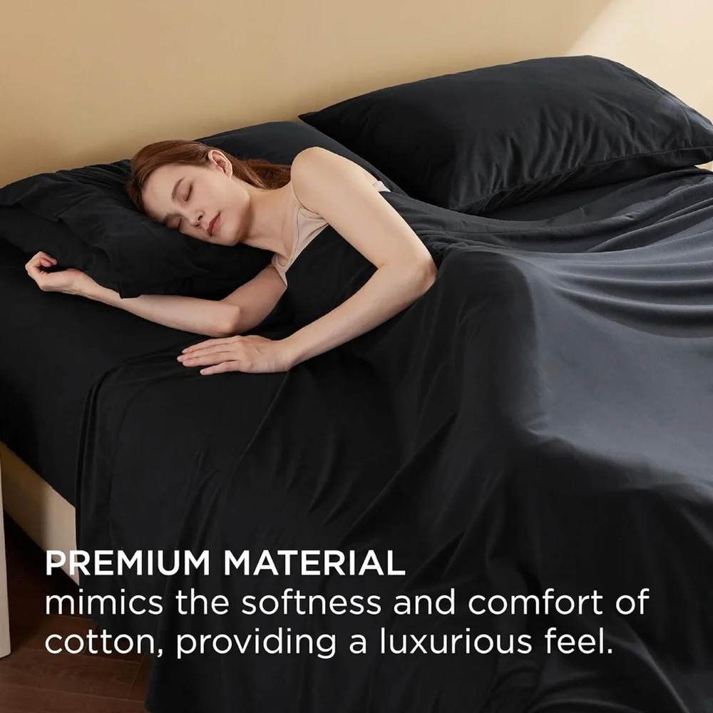 🌺Bedsure Queen Polyester Flannel Warm Soft Fleece Deep Pocket Bed Sheets Set🌸🌺